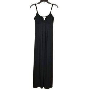 Taboo Women Babydoll Maxi Dress M Black Spaghetti Straps Y2K Stretchy Whimsigoth